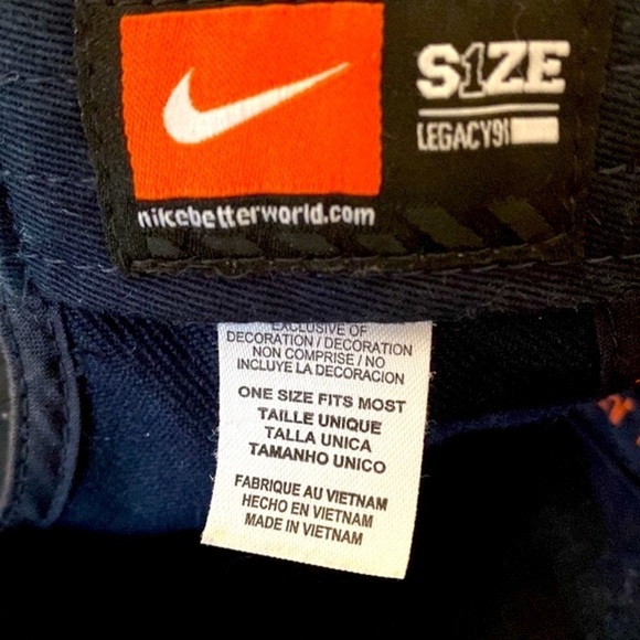 Vintage Nike Blue and Orange Adjustable Baseball Hat with Velcro Closure - Picture 6 of 6